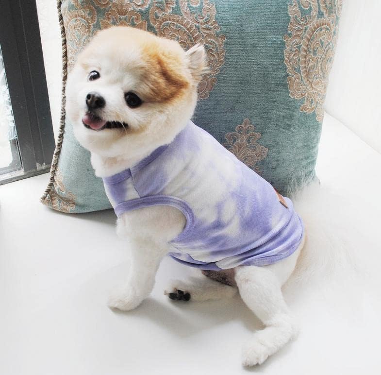 2pcs camisetas tingidas para cães coloridas roupas de cachorro secas e secas, moletom de cachorro de verão e respirável, roupa legal