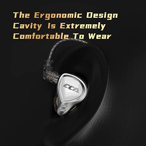 CCA CA16PRO Monitora fones de ouvido, 7BA+1dd Hybrid Earphones Balanced Armature HiFi Estéreo IEM foodbuds com cabo destacável 2pin para audiófilo de músico