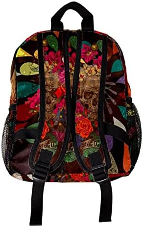 Mochila laptop vbfofbv, mochila elegante de mochila de mochila casual bolsa de ombro para homens, crânio e flor rosa vintage legal
