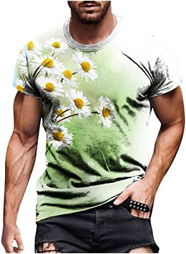 Masculino diário casual de manga curta camiseta 2023 moda girassol em girassol no verão redond round rount slim fit