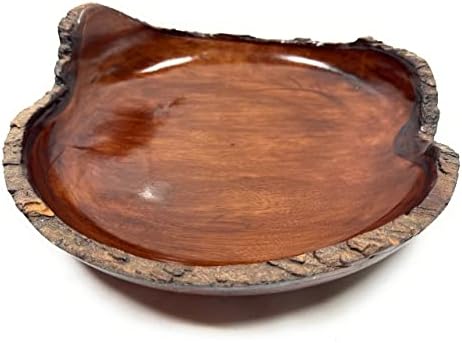 Designer de tigela de madeira esculpida de tikimaster - tamarin 14 manchado | lpu04s