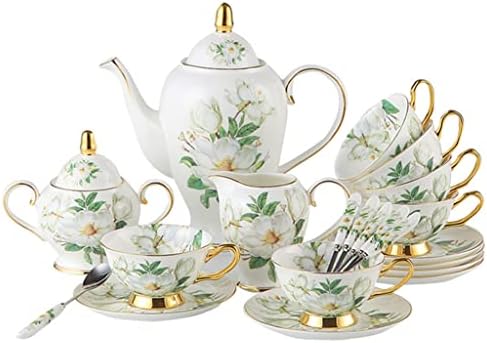Estilo europeu de 15 porcelana de porcelana de porcelana xícara de café e pires em inglês Conjunto de café para chá