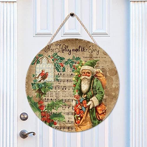 Cheyan 16x16 polegada Retro Papai Noel Papaine da porta para a porta da frente Decoração de casa