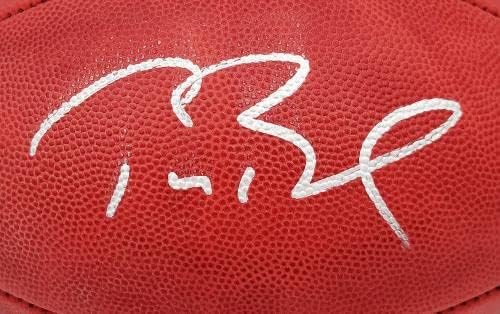 Tom Brady autografou autografado NFL Leather SB XXXIX Logo Football Football