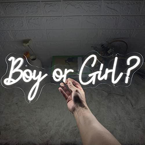 Menino ou menina, sinal de neon para decoração de parede, 23,6 polegadas menino ou menina liderou grande placa com dimmer