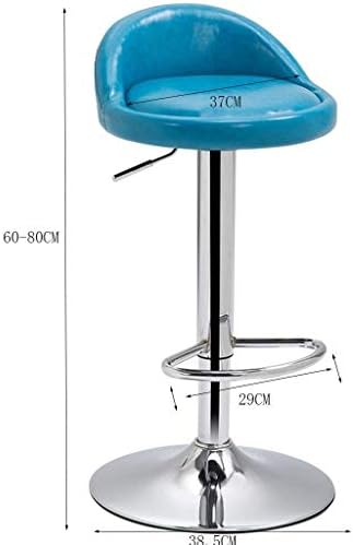 Simplicidade criativa Cadeira de cabeleireiro de atmosfera simples, metal com altura no encosto pode ser ajustado para cadeira de jantar rotatável em bancos de barra, 60-80 cm de assento não deslizante, LSXYSP, preto
