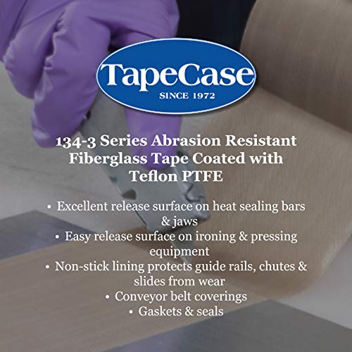 Taquecase 134-3 Ptfe Tan Abrasão resistente a fibra de vidro de fibra de vidro, adesivo de silicone, grau industrial