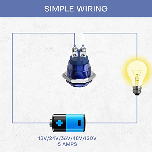 Chave de botão de pressão momentânea, alta captura normalmente aberta e desligada IP65 Switch de botão à prova d'água, orifício de