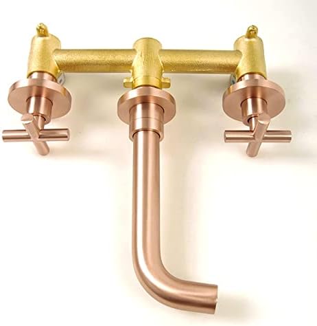 Manças duplas Torneira do banheiro Misturador de água montado na parede Mistura de água escovada Gold & Rose & Chrome & Matt Black