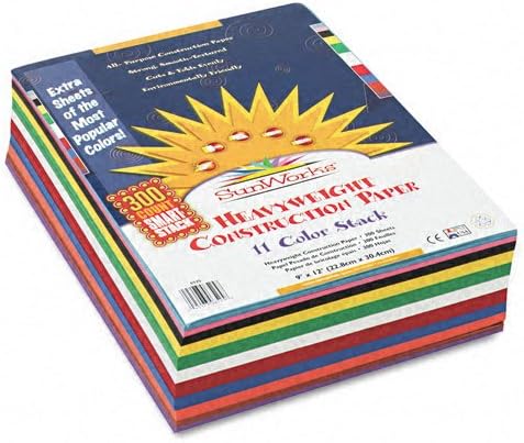 Sunworks: SunWorks Smart Stack Construction Paper, 9 x 12, variedade, 300 folhas -: - Vendido como 2 pacotes de - 300 - / - total de 600 cada