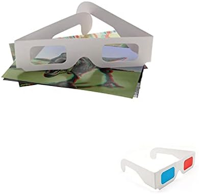 OTHMRO 3PCS DURÍVEL 3D Estilo de estilo 3d Visualizando óculos de filme 3D Vicos de jogo de jogo vermelho-azul 3D Lente de resina branca de copos de barro para filmes de cinema de TV 3D DVD Visualizando filmes caseiros