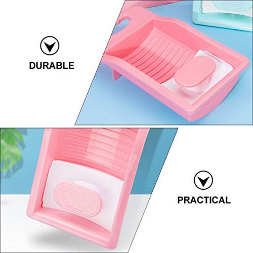 Placa de plástico Doitool Mini Washing Board Roupas de roupas de lavagem para camisas domésticas Ferramentas de limpeza de lavanderia rosa