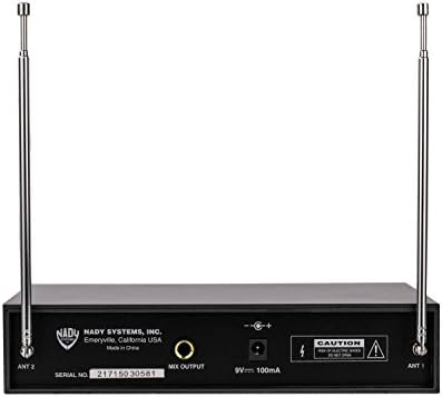 Nady DKW Duo HT B/D VHF Sistema de microfone portátil sem fio Dual - Inclui 2 microfones, adaptador CA e cabo de