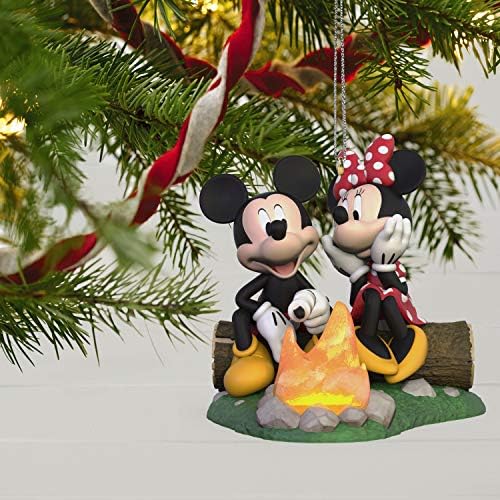 Hallmark Keetake Christmas 2019 Ano de Disney Mickey e Minnie Fireside Friends Camping Ornament,