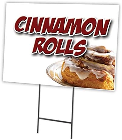 Rolls de canela 18 x24 Sign & Stake | Anuncie sua empresa | A estaca incluiu a imagem apenas na frente | Feito nos Estados Unidos