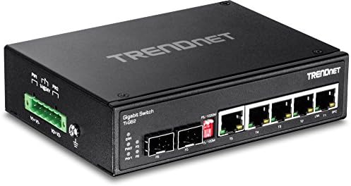Trendnet 6-porta endurecida Industrial Gigabit Din-Rail, capacidade de comutação de 12 Gbps, alojamento de metal nominal