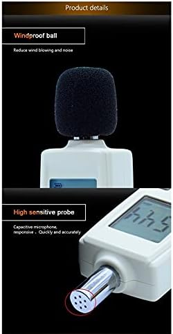 Liujun Digital Sound Level Meter ruído Testador 30-130dB na tela LCD de decibéis com luz de fundo
