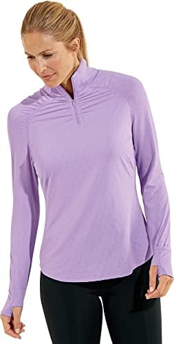 Coolibar UPF 50+ Feminino Arabella Quarter -Zip - Sun Protective