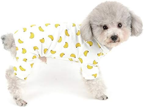 Selmai Pet Pijamas de impressão engraçada para cães pequenos cachorrinhos de algodão PJS Mumpsuit Doggie Sleep Sonst