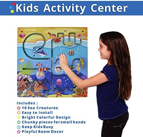Ocean Adventure Wall Toy Activity Center - Placa Sensorial Ocupada para Habilidades Motoras Finas - Decoração de parede montada para crianças e quartos infantis, salas de jogo, escritórios e creches médicos - Presente para meninos e meninas