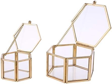 Caixa de casamento de vidro transparente nórdico Hexagon