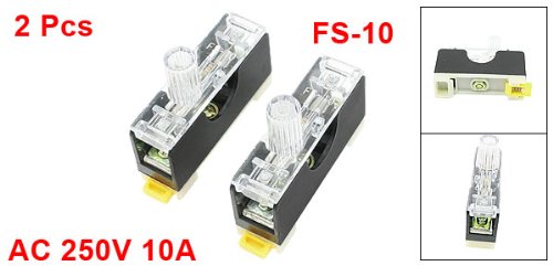 UXCELL A13062800UX0065 2 PCS FS-10 AC 250V 10A 1 Polo 6x30mm Base de porta-fusíveis