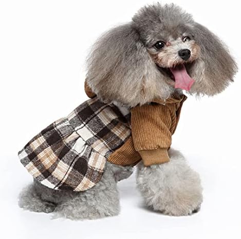 Vestido de cachorro de cachorro com capuz de cachorro de malha de malha cheia vestido de suéter adorável moletons de