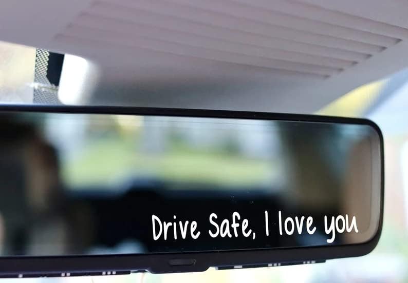 Th smart -drive seguro, eu te amo decalque de espelho retrovisor, drive seguro, eu te amo adesivo, decalque para espelho retrovisor