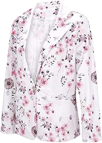 Férias femininas de um botão pequeno capa pequena terno floral estampa floral slim jacket moderno de manga comprida