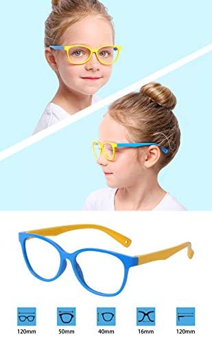 Kids Blue Light Blocking Glasses para meninos meninas com cinta ajustável + caixa + limpeza de pano
