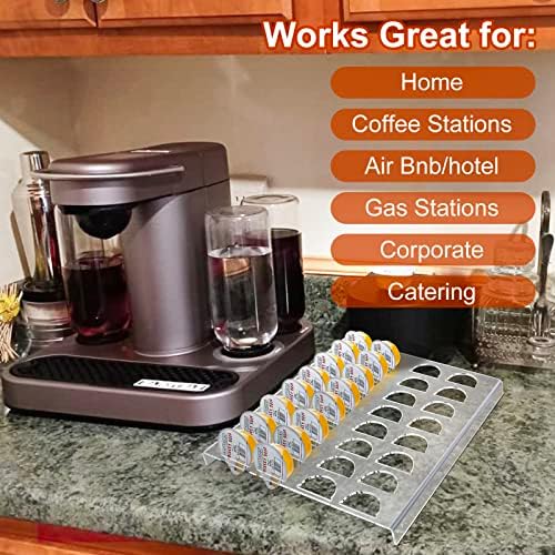 Cápsulas de coquetel de URCreeds compatíveis com cápsulas bartesianas, armazenamento de gaveta de capa de café com tassimo acrílico para cozinha, casa, escritório - clara, 32 slots
