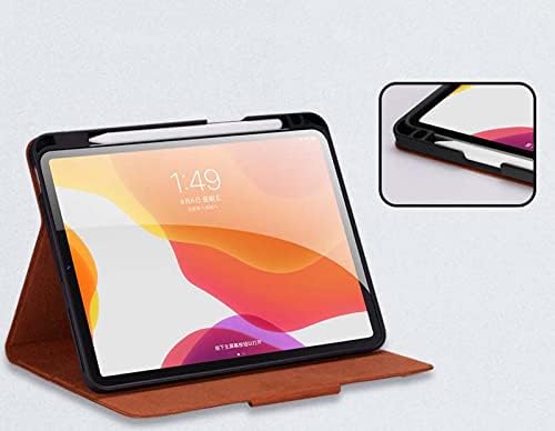 Capa de proteção de tablet de couro genuíno, para Apple iPad Air 5 10,9 polegadas de fólio inteligente com porta -lápis, função de kickstand