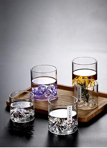 Purple Vintage Japanese Japanese Mountain Whisky Glass, Rocks Glasses in Gift Box, Glass para beber bourbon, escocês, coquetéis ou