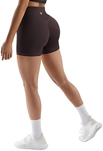 Mulheres suuksess sem costura frontal shorts de treino macio amanteigado ruched shorts de ginástica de controle de cintura alta