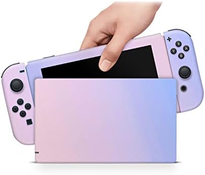 Zoomhitskins Oled Switch Skin, compatível com o embrulho de pele OLED da Nintendo Switch, Pastel DeGrade Turquoise roxa lavanda