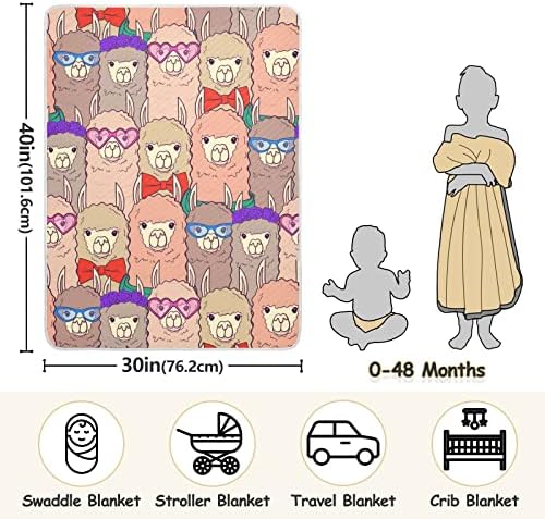 Cobertor de arremesso de algodão de algodão fofo para bebês, recebendo cobertor, cobertor leve e macio para berço, carrinho, cobertores de berçário, 30x40 em
