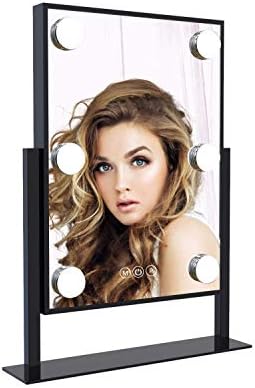 Impressões Vanity Hollywood Tri-Tone Maghup Mirror com 6 lâmpadas LED, espelho de curativo de vaidade com giro de 360 ​​graus e interruptor