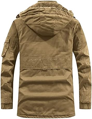 Dyguyth Military Parka Jacket Men, Sherpa Sherpa de tamanho grande, com casacos encapuzados, inverno quente, zíper de bolso parka sobre coat