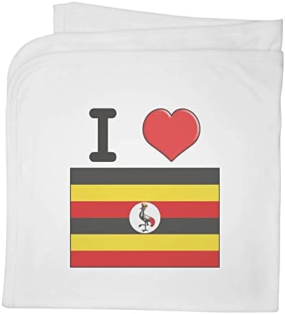 Azeeda 'eu amo Uganda' Cotton Baby Blain / Shawl