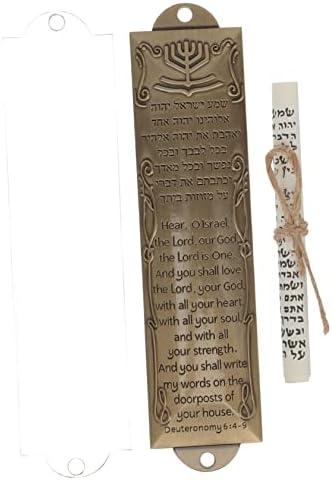 Aboofan 2 Defina a decoração de santo religiosa decoração vintage Judaica mezuzah Decor Door Mezuzah House Mezuzah Metal Símbolos Hebraico