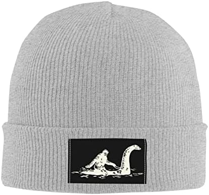 Bigfoot Sasquatch montando o Loch Ness Monster Men & Women Beanie Cap Hat Winter Knit Capvel Cap Cap