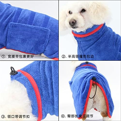 Gsportfis Bathrobe Coat Super absorvente Toalha de banho macio de animais de estimação Supplies de banho quentes ajustáveis