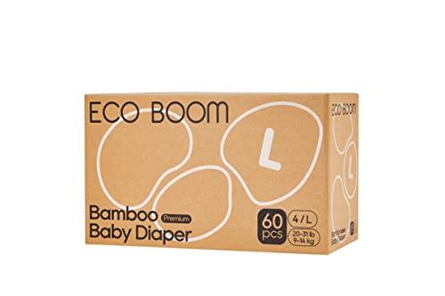 Fraldas ecológicas, fraldas de viscose de bambu do bebê, fraldas descartáveis ​​e macias e ecológicas para infantil, tamanho 4 adequado para 20 a 31lb