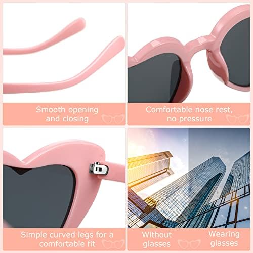 16 pares óculos de sol em forma de coração Os óculos de sol do coração vintage do dia dos namorados, óculos de gato,