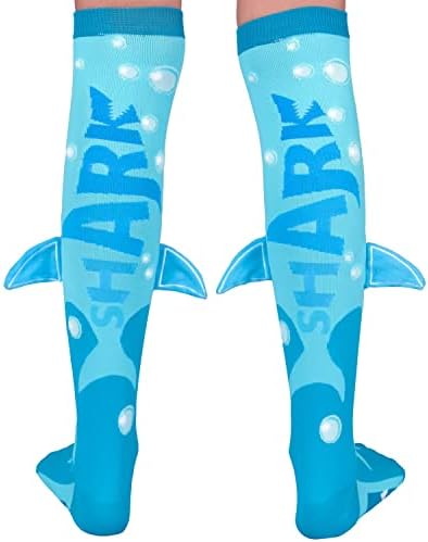 Meias de tubarão Madmia, meias adoráveis ​​no joelho com barbatanas de pelúcia personalizadas!