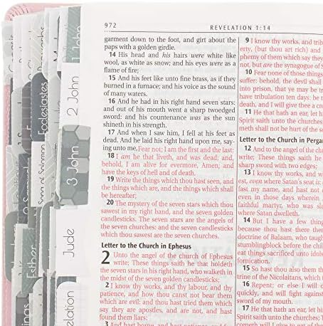 Boas guias da Bíblia Ruby, casca colorida e tags de indexação de livros, marcadores de página de 1 ”x 1”, etiquetas de 210gsm de peso pesado, adesivos de identificação do livro de acabamento fosco