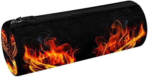 Incêndio em queima de fogueira phoenix pássaro lápis case de papelaria estudante bolsa zíper bolsa de maquiagem de maquiagem