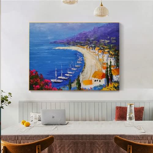Pintura a óleo pintada à mão na tela extraordinária de obras de arte da galeria e decorações para o quarto da sala de estar em casa Decoração 3d Decor de praia costeira Fotos 20*24 polegadas