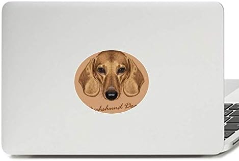 Marrom dachshund cão de cão de vinil emblema laptop gráfico adesivo adesivo decalque