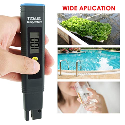DanoPlus Digital TDS Meter, Testador profissional 2-em-1, Testador de qualidade da água de temperatura da CE, medidor de PPM ideal para água, aquários, etc.